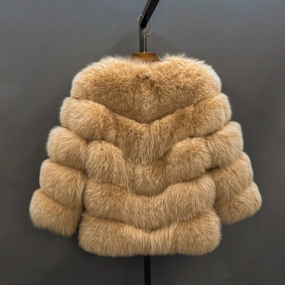 Blue Dyed Fox fur Coat suppliers